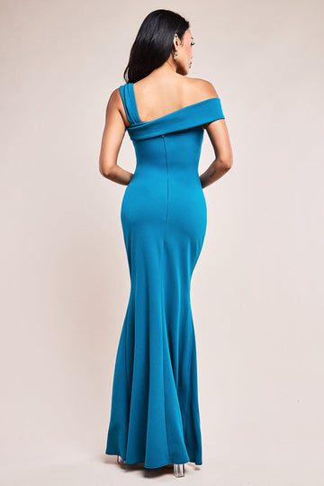 Off The Shoulder Pleated Waist Maxi Dress Goddiva